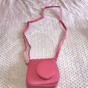 Bright pink mini polaroid carrying case!!